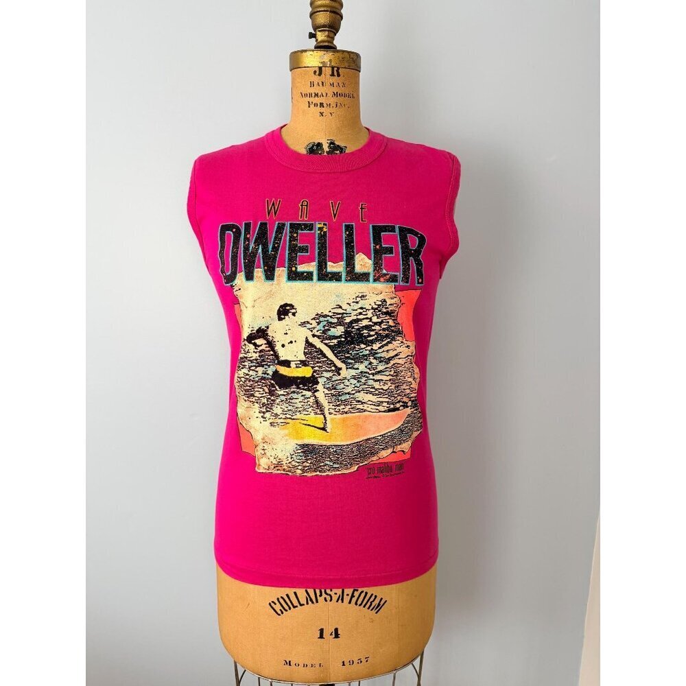 Vintage Wave Dweller Sleeveless Surfer T-shirt, Size Medium, 80s Sun Sportswear